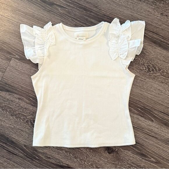 Anthropologie Tops - Anthropologie Ribbed Ruffle Tank